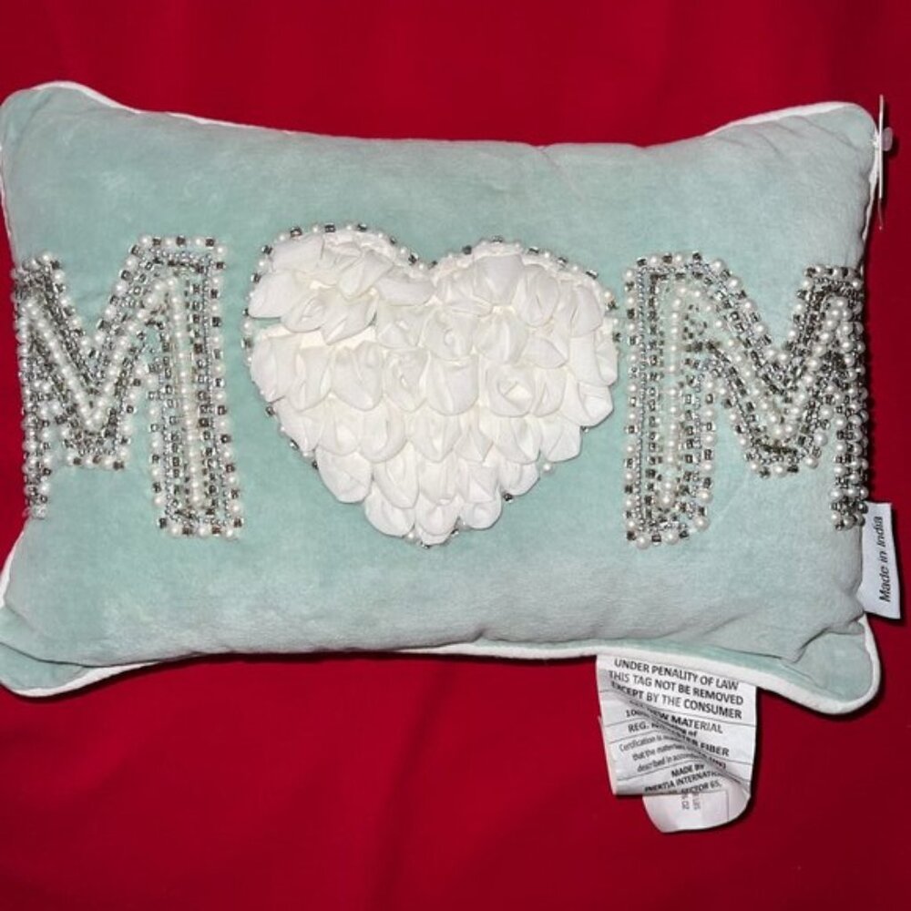 Mom❤️Love Pearl Beaded Hand-Embroidered  - NWT